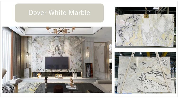 Dover white bookmatch wall panels