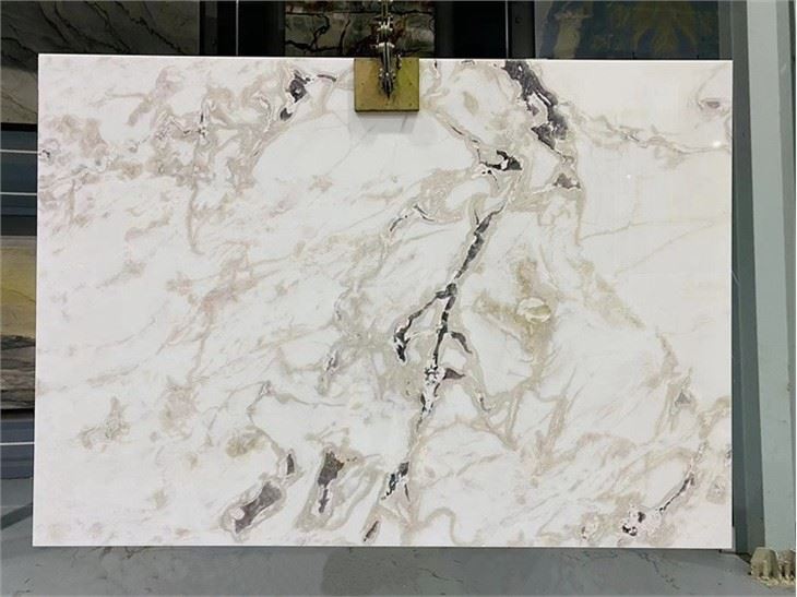 Polished dover white marble