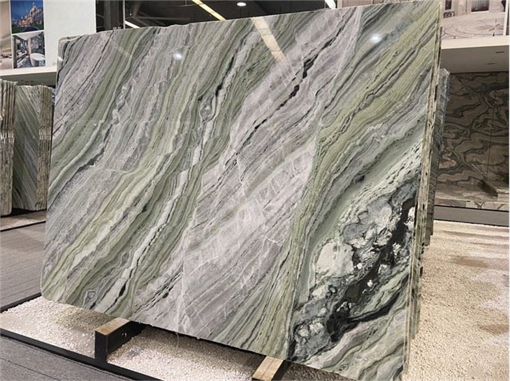 Raggio Verde marble polished slab
