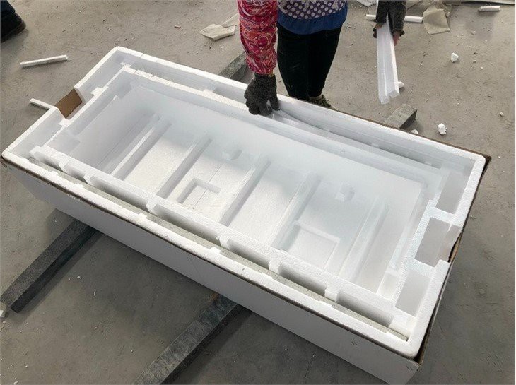 Sparkling White quartz vanity tops seperate packing