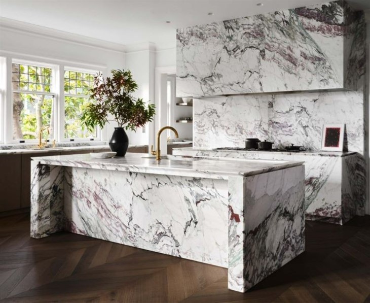 Breccia-Capraia-Marble kitchen wall and worktop