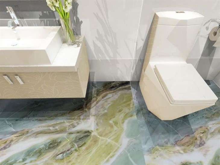 Dreaming Green marble bathroom flooring