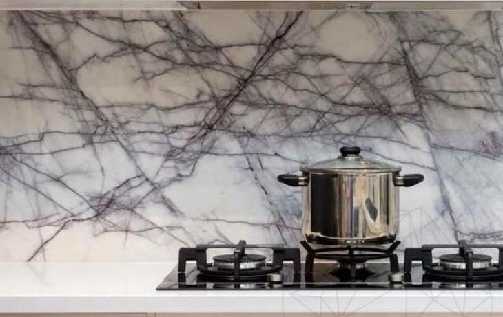 Milas Lilac Marble kitchen wall