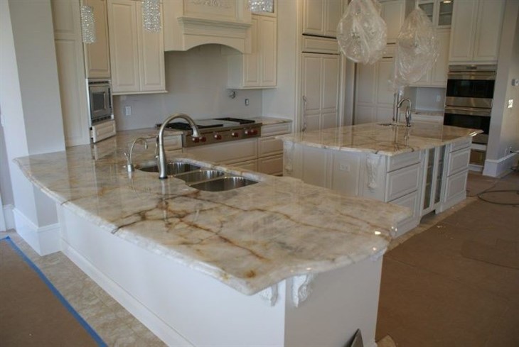 Cristallo Lumix Quartzite kitchen countertops