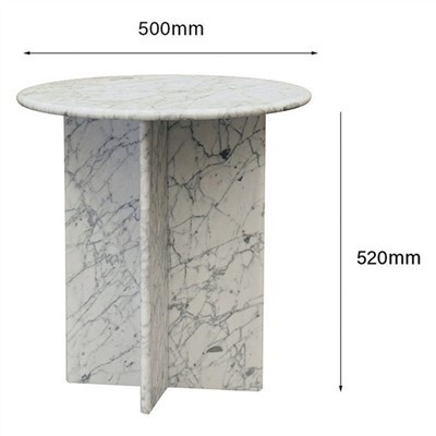 Каррарский белый круглый мраморный столик