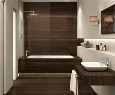 Дизайн ванной комнаты из мраморных плит Eramosa