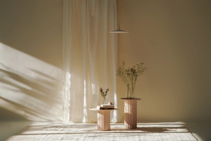 Round Beige Marble Coffee Table