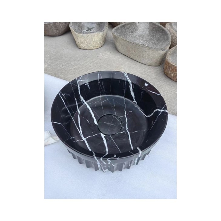 White Vein Marble Washbasin