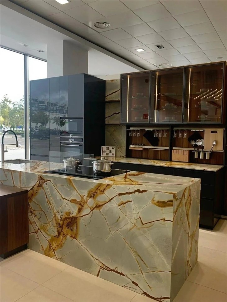 Blue Roma Quartzite Wall Background