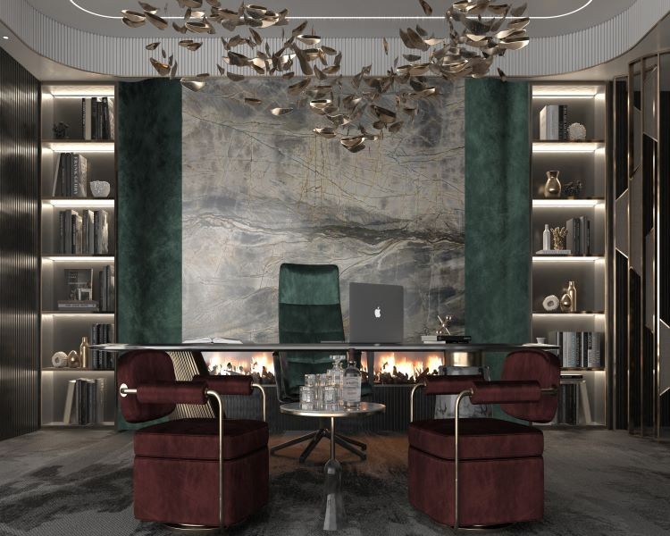 Siana Blue Tempest Quartzite Interior Design