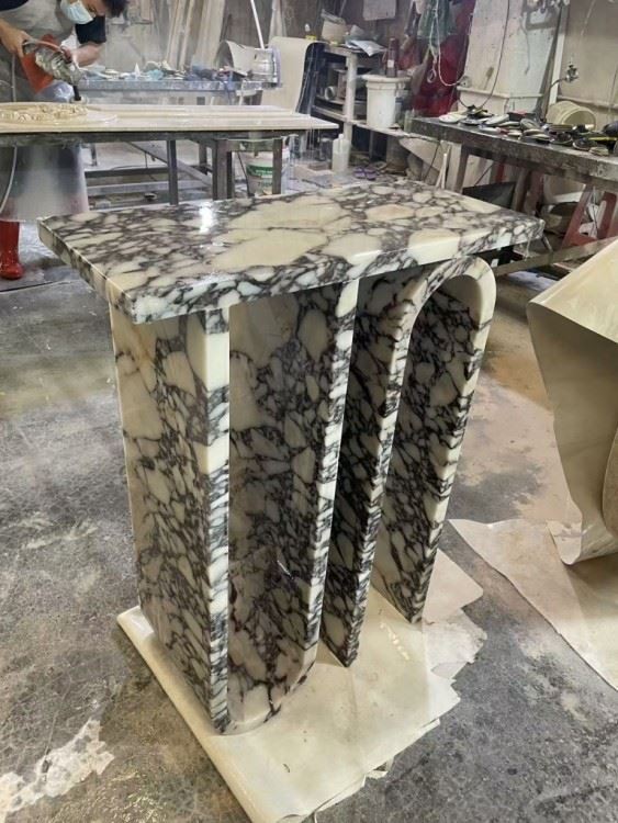 Purple Marble Console Table