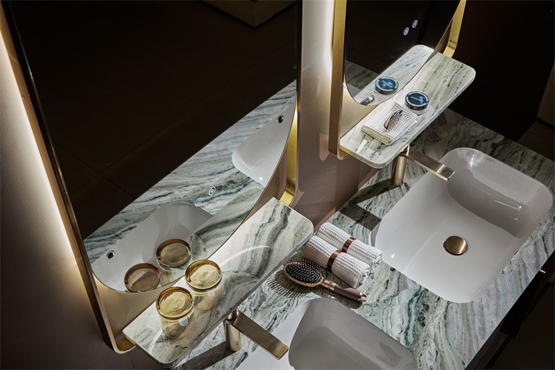 China Light Green Marble Vanity Top