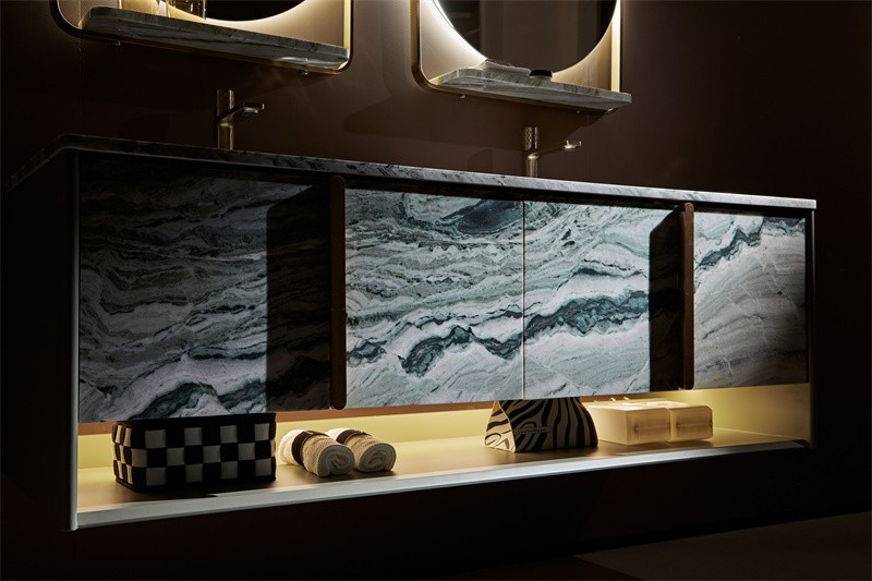 China Jade Green Marble Bathroom Cabinet