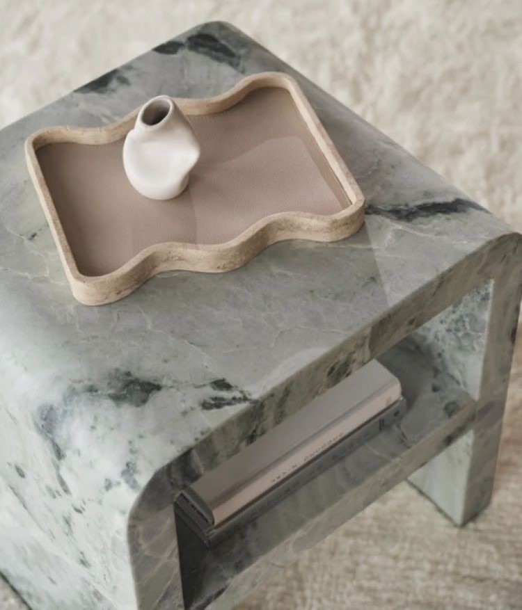Cloud Emerald Green Marble Side Table Stone Furniture