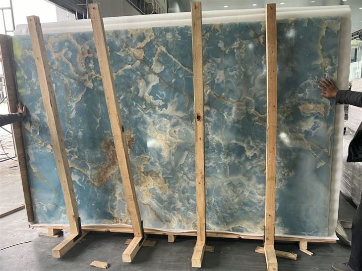 Light Blue Onyx Marble Slab