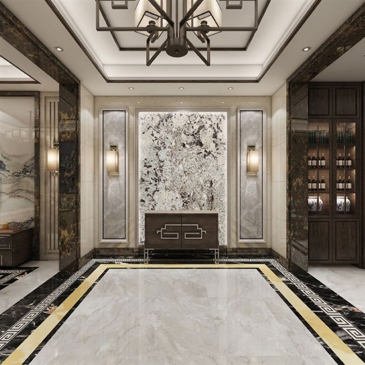 Natural Snow Mountain Blue Marble Slab