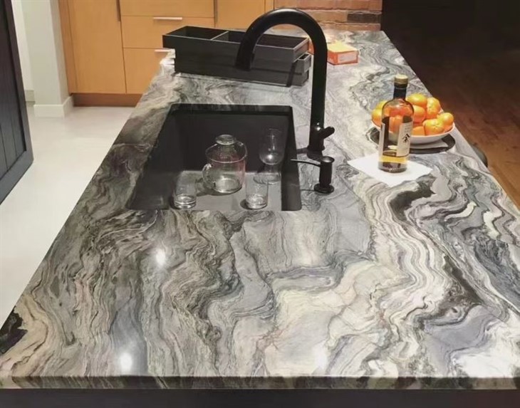 Silk Road Fusion Blue Quartzite Kitchen Countertop