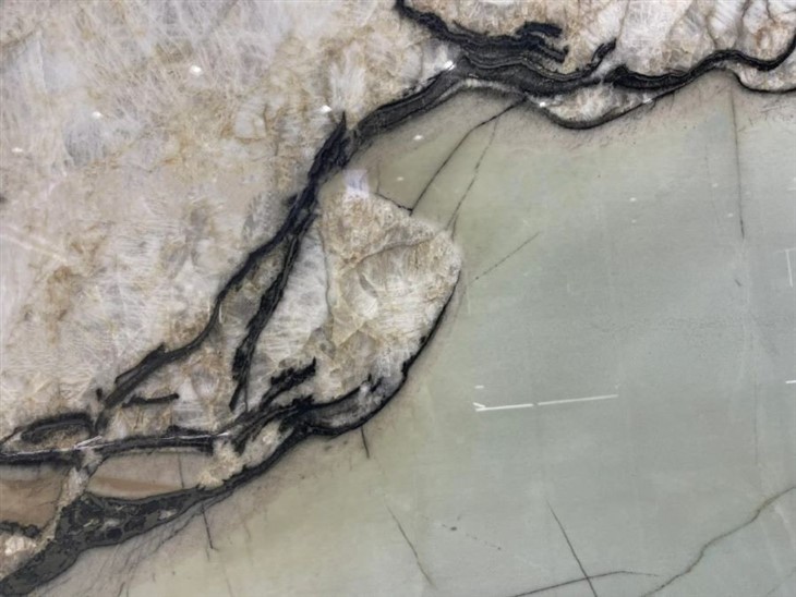 Pear Blossom Snow Green Quartzite Slab