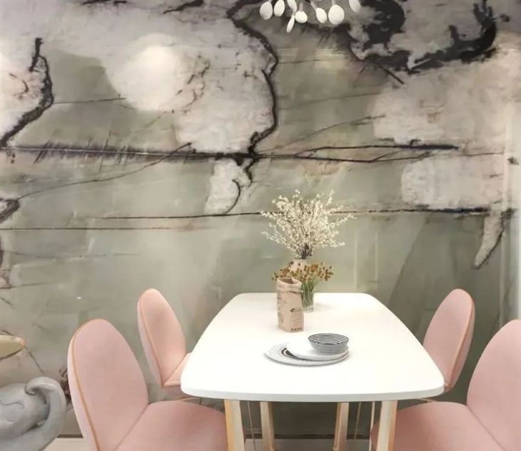 Pear Blossom Snow Green Quartzite Slab