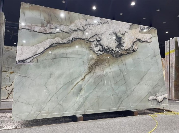 Pear Blossom Snow Green Quartzite Slab