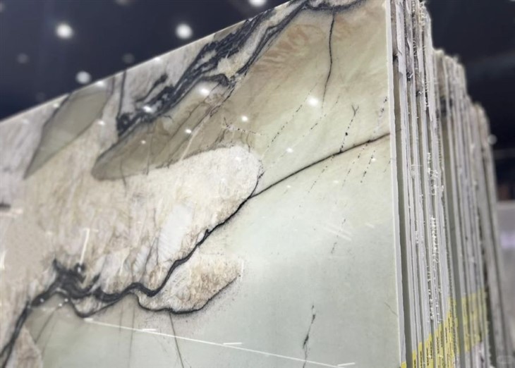 Pear Blossom Snow Green Quartzite Slab