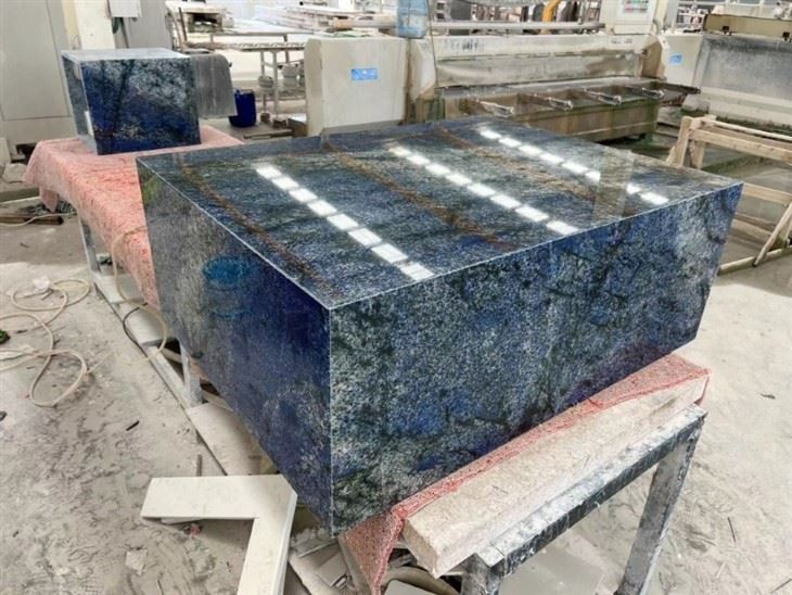 Rectangle Fantasy Sapphire Marble  Coffee Table