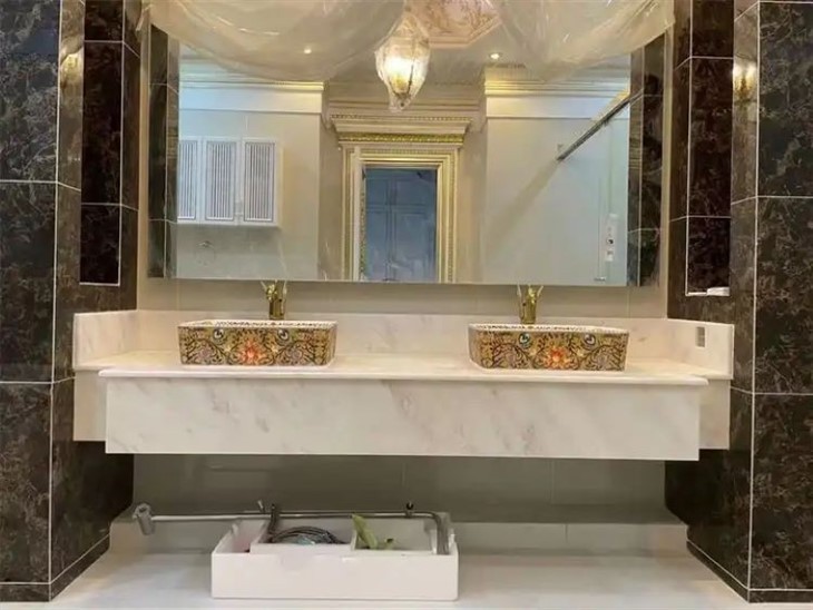 Namibian Rose Marble Rose Rainbow Marble bathroom countertop