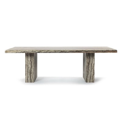 Обеденный стол из серого травертина