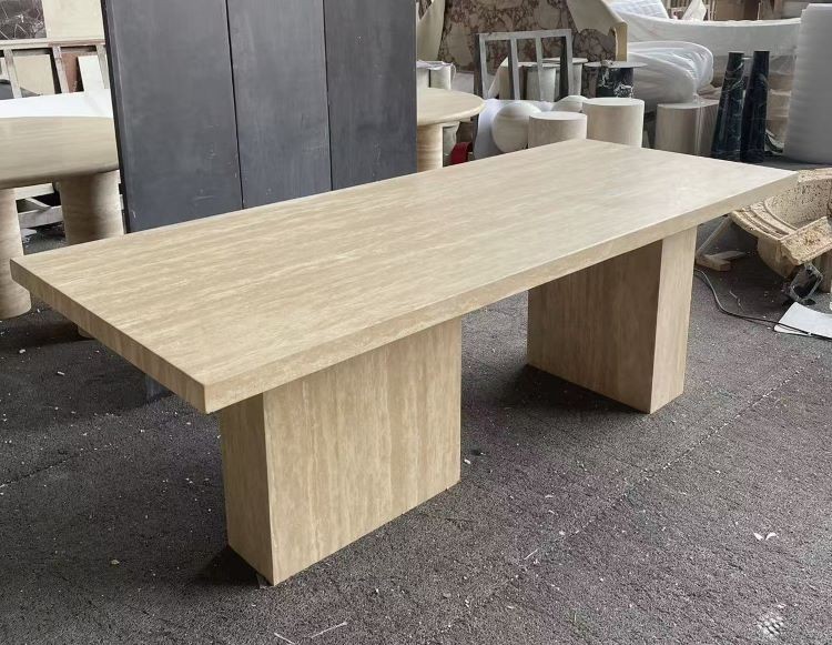 Beige Travertine Dining Room Table interior design