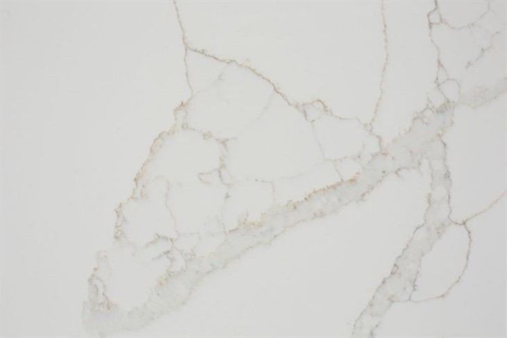 White Quartz with Gold Grey Veins Countertop