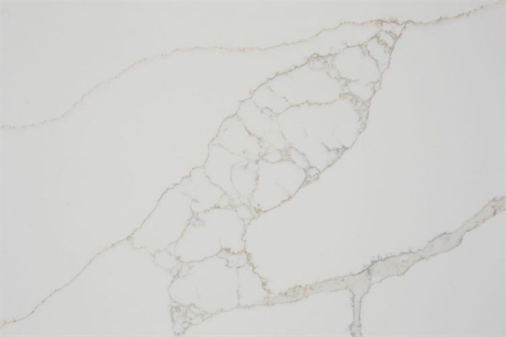 White Quartz with Gold Grey Veins Flooring