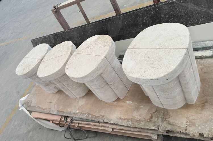 White Travertine Side Table interior design